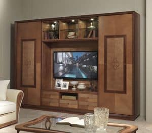 LB38 Charme bookcase, TV cabinet with bookcase, classic contemporary style