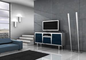 Line, Laquered TV Stand, doors with push-pull opening