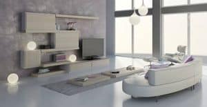 Living room 24, Modular furniture for living room, contemporary design, customizable finishes and elements