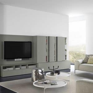 People P212, Modular system for living room, in lacquered wood