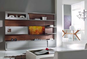 Prima Classe equipped wall, Wall unit for living room, modular