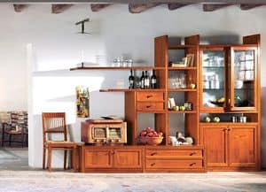 Telaro PC4, Modular furniture for living room, wood, custom-made