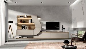 Velvet 161, Modular living room furniture, in wood and lacquered finishes