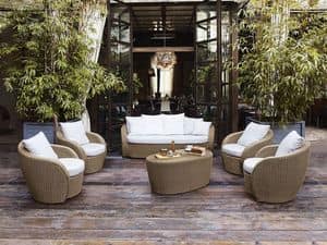 Bolero armchair, Wicker armchair, for terrace, garden or beach bar