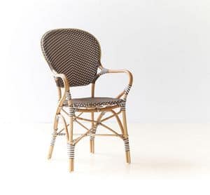 Paris - Ines P, Woven chair, stackable, in rattan, for hotel