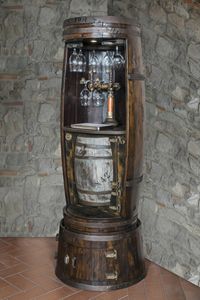 Art. 651, Barrel shaped wine bar cabinet, with bottle holder