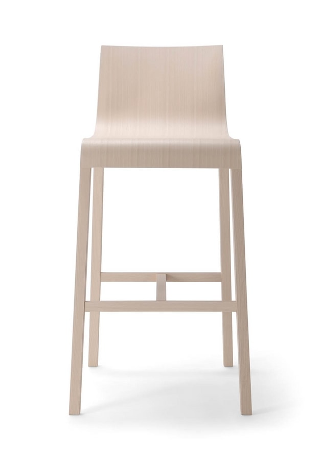 BACK STOOL 016 SG, Wooden stool, with a minimalist design