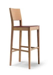 EMILY/SG, Barstool with wood frame, for Cocktail Bars