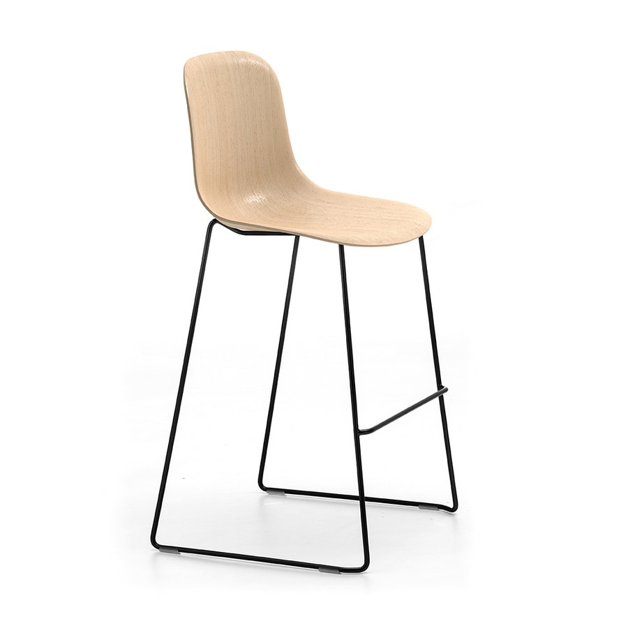 Máni Wood ST-SL, Stackable stool with wooden seat