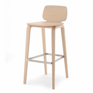 Swing F 78, High plywood stool with footrest