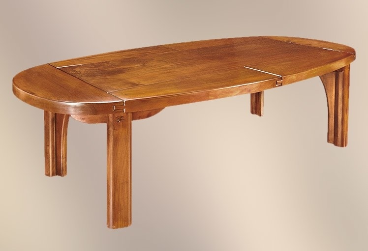 Solid Wood Table With Oval Top Idfdesign