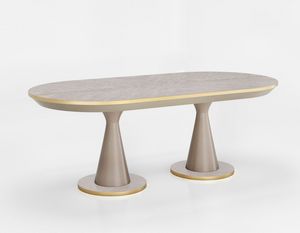 Art. 6003 Frida, Table with oval top in eucalyptus