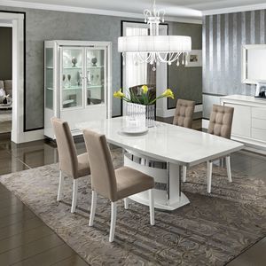 Dama Bianca rectangular table, Lacquered table for refined dining rooms