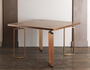 DOMINO HF2076TA, Wooden dining table with brass decorations