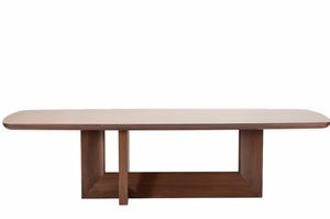 Indigo table, Veneered wood table, Canaletto walnut finish
