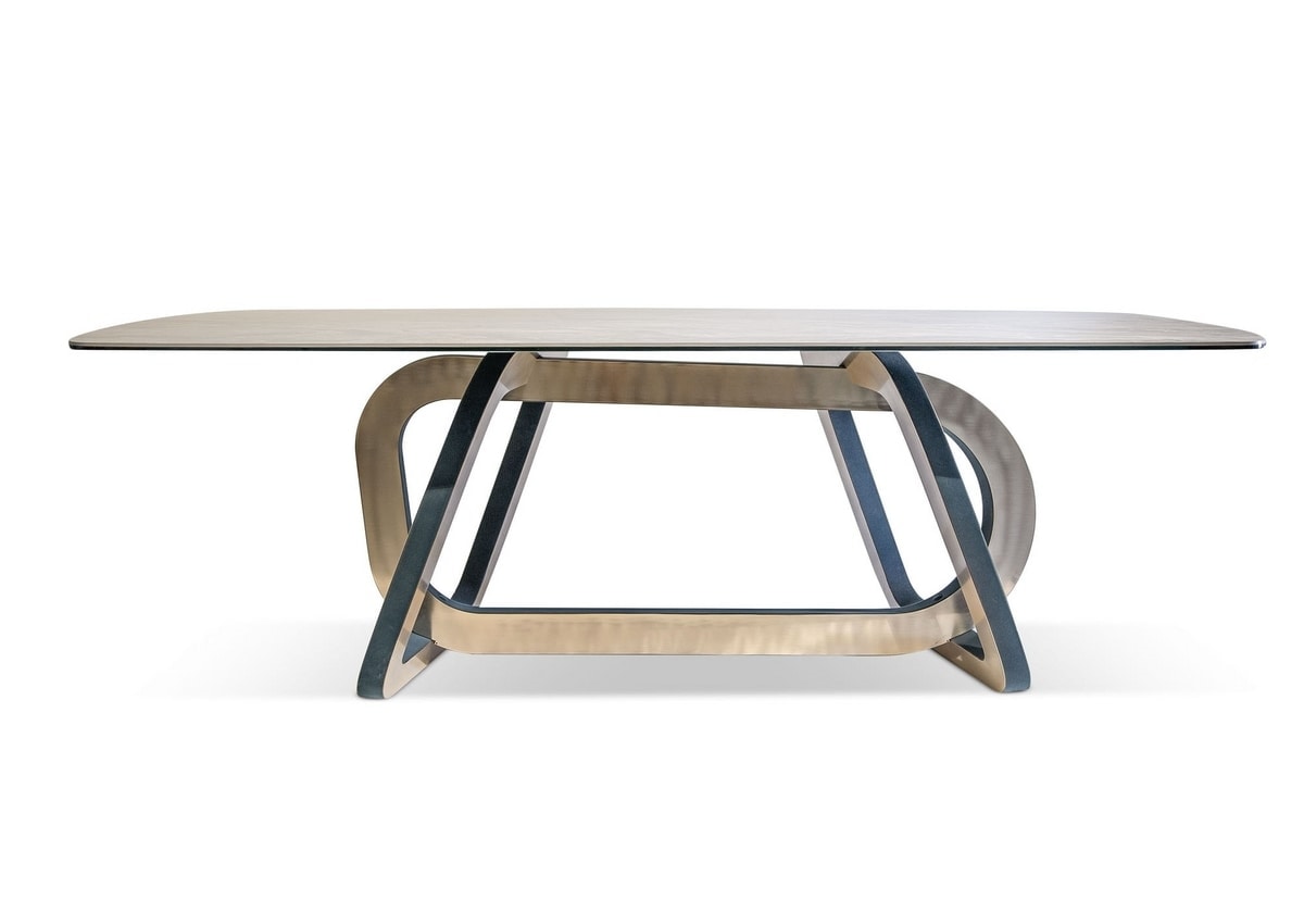Loop Art. 302-RV2G, Table with porcelain stoneware top