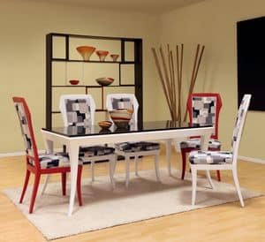 Rectangular table, Modern table for dining room, Wooden table for kitchen