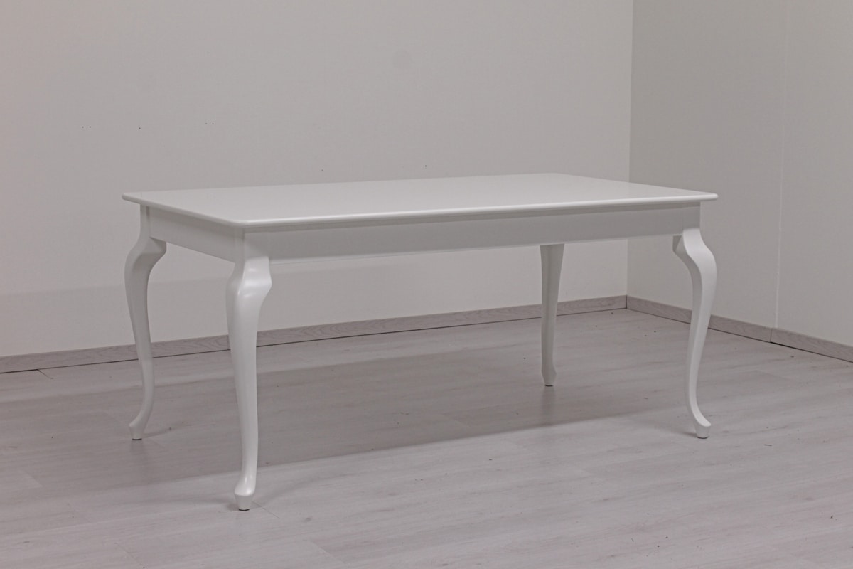 Sciabola, White wooden dining table
