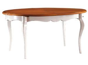 TA21, Oval extendable table with beech legs and laminate top