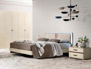 Altea bed, Bed with modern and precious backlit headboard