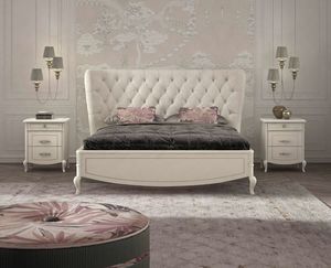 Violetta Art. C22019, Wooden bed with tufted headboard