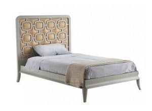 Art. VL723, Modern bed with upholstered headboard, rich finishes