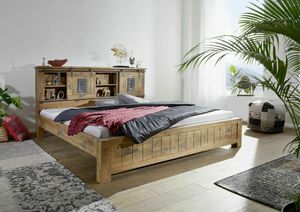 Bed Newport, Wooden bed, industrial ethno style