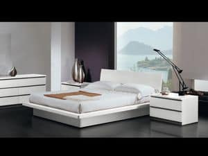 Bed Design 17 - Sally LM1K Neve, Double bed, wooden frame, modern style
