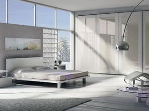 Bed Design 22 - Marilyn LM40 Neve, Double bed made entirely of wood