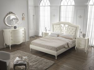 Dior bed, Refined bed, with tufted headboard
