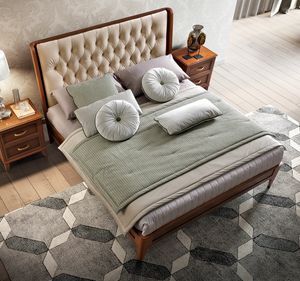 Giotto bed, Bed with tufted headboard