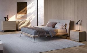 Khloe, Bed with delicate but clear lines. with padded headboard