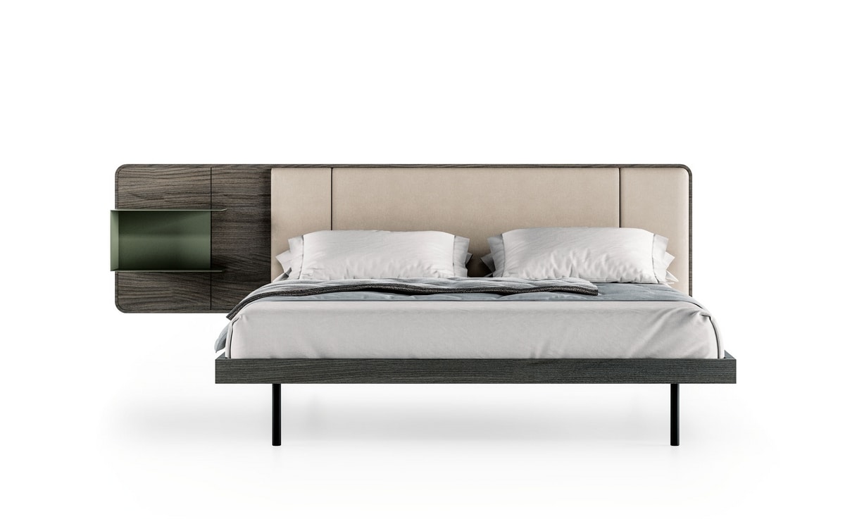 MILANO, Bed with drawers and LED light