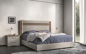 Nora Art. NOBCOLT02, Modern wooden bed with LED lighting