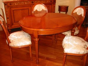 Art.605, Classic table, with extendable oval top