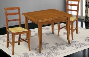 Art. 63, Wooden table, with extensible square top