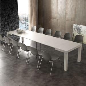 Art. 634 Aladin, Extendable table with various extensions, made of wood