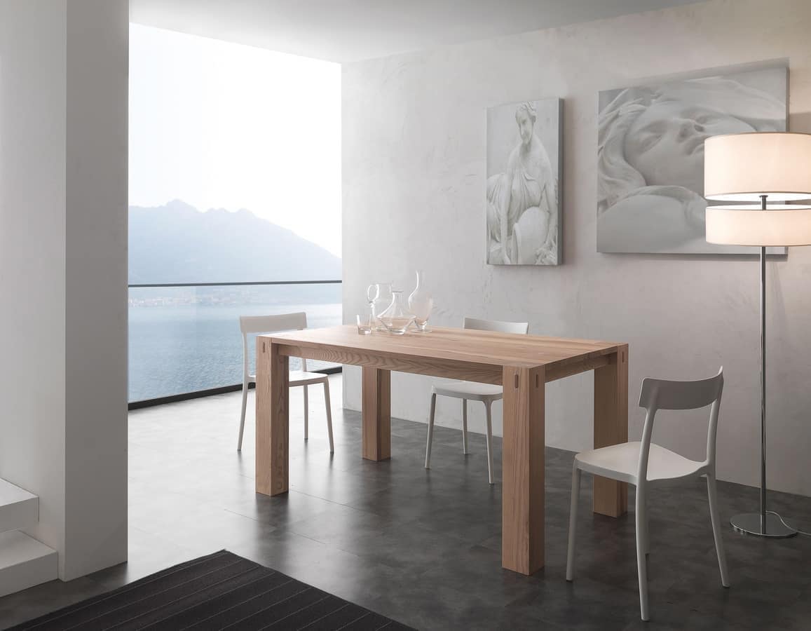 Art. 694 Factory, Ash wood table, extensible