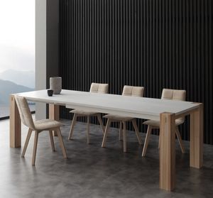Art. 694BL Factory Bicolor, Table with a contemporary design, solid wood, with lacquered top