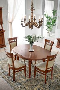 Art. 71CI58, Classic style dining table, with extendable oval top