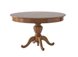 Art. CA119, Round extendable table, with a column base
