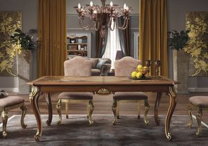 Art. TV 03005, Extendable walnut table, classic style