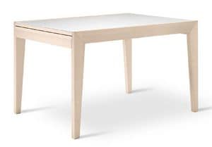 ARTEM, Solid beech table, extendable, for the kitchen