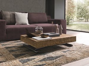 Compact, Height adjustable coffee table with gas-lift