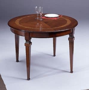 D 304, Contemporary table, extendable, round, in cherry