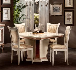 Dolce Vita squared table, Square dining table with extension