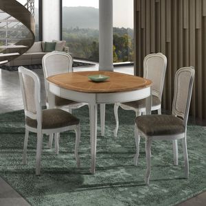 Evoluzione EVOH8160, Extendable oval table in oak, with inlay