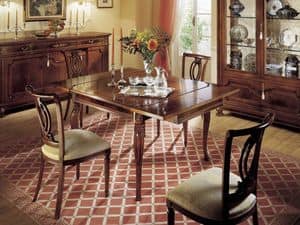 GRANDUCATO / Extendible Square Table, Extendible wooden table, classic, rectangular, Kitchens