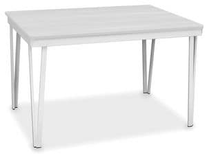 OASI, Extendable table with metal legs, wooden top