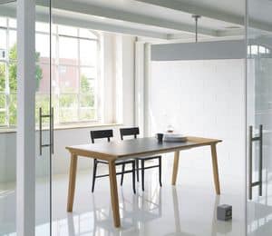 Pigreco, Extendable table with wooden top, for dining room